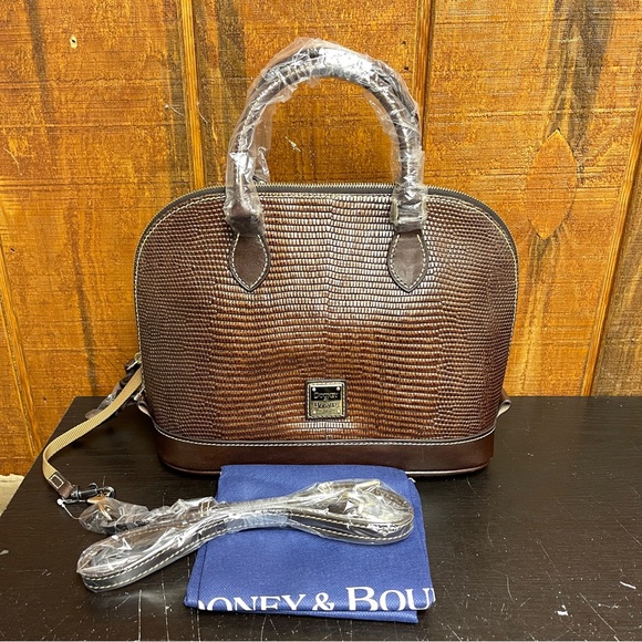 Dooney & Bourke Handbags - Dooney & Bourke Lizard Embossed Zip Zip Satchel